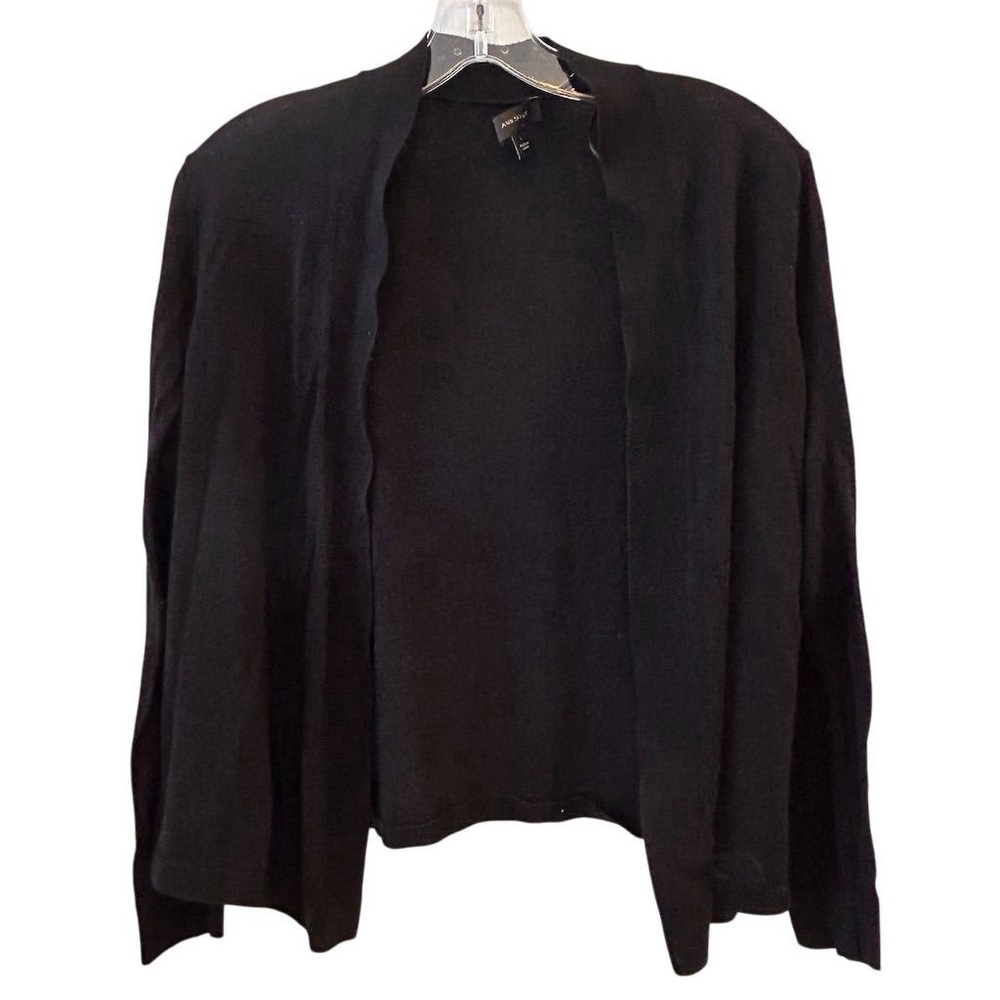 Ann Taylor Women's Black Open Front Cardigan Sweater Size L